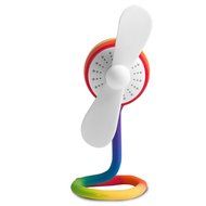 MasterPal Rainbow Telego Fan: A 5&quot; Water Resistant Portable Small Fan Rechargeable Battery Operated, Featuring... N2