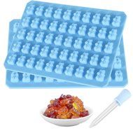 Gummy Bear Molds,Justmysport Candy Molds 50 Cavity Silicone Chocolate Maker and Ice Cube Trays, Silicone Soap...