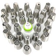 Latom Russian Icing Piping Tips Stainless Steel Large Size Pastry Cake Decoration Tips (10 Russian Piping Tips... N3