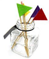 PuTwo 20 Counts Wedding Cake Decorating Frozen Cupcake Toppers Toothpicks, Sliver/Blue/Snow N2