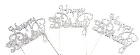 PuTwo 20 Counts Wedding Cake Decorating Frozen Cupcake Toppers Toothpicks, Sliver/Blue/Snow N4