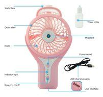 Topwell Handheld Mini USB Misting Fan Water Spray Fan Rechargeable Portable Personal Cooling Mist Humidifier Fan... N9