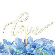LOVENJOY with Gift Box LOVE Monogram Wedding Engagement Cake Topper Rustic Wood (5.9-inch)
