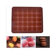 HOSL Silicone Macaron macaroon Baking Sheet Mat Muffin DIY Chocolate Cookie Mould Mode (Round)