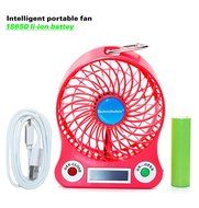 TechIntheBox LED display Portable Fan 4-inch 3 Speeds Mini USB Rechargeable Fan with LED Light Powered By Electric-powered... N8