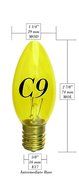 7 Watt C9 Transparent Outdoor Patio Party Christmas Novelty Replacement Bulbs, 25 Pack (Green) N7