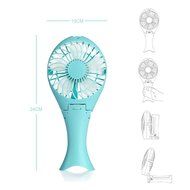 Baaaq Mermaid Portable Battery Fan USB Mini Foldable Personal Cooling Fans for Home and Travel (Blue) N3