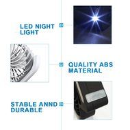 Iwonderful Personal Mini USB Rechargeable Fan,3 Shifting, LED Light,Protable Power Source-Balck N2