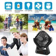 Iwonderful Personal Mini USB Rechargeable Fan,3 Shifting, LED Light,Protable Power Source-Balck N3