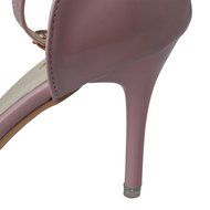 Spritech(TM) Women Girl Summer Closed Bling Point Toe PU Leather Ankle Strap High Heel Shoes 38 Black N16