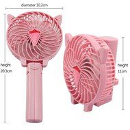 LifBetter Portable Foldable Hand Held Rechargeable USB Mini Fan for PC Desk Table Outdoor Travel (Pink), Powered... N11