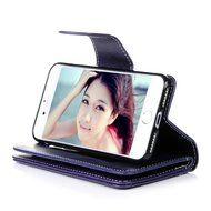 Badalink iPhone 7 Wallet Case (4.7") 9 Card Slots Plastic Mirror Flip Stand Case Embossed Flower Girl PU Leather... N51