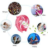 LinGear Portable Collapsible USB Rechargeable Hand Handheld Mini Fan For Laptop Computer Desk Desktop Table Floor... N20