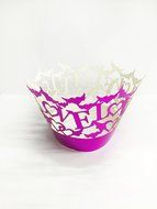 HUAL Cupcake Wrappers 50 Filigree Artistic Bake Cake Mirror Paper Cups LOVE Lace Laser Cut Liner Baking Cup Muffin... N2