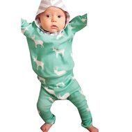 Clothes Set ,BeautyVan 1Set Newborn Infant Baby Boy Girl Deer Print Hoodie Tops+Pants Clothes (24M, Green)