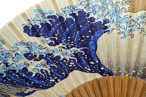 TANG DYNASTY(TM) High Quality Japanese Silks Hand Fan Wave Handheld Fan Jhf-160 N5