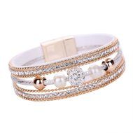 AutumnFall Women Bohemian Bracelet Woven Braided Handmade Wrap Cuff Magnetic Clasp (Black) N9