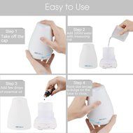 HEESAGA Aromatherapy Essential Oil Diffuser, 120ml Portable Ultrasonic Cool Mist Aroma Humidifier with 7 Changing... N4