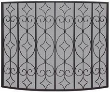 UniFlame S-1071 Single Panel Wrought Curved Ornate Screen