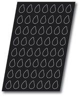 Flexipan Teardrop 0.68 Oz, 52mm x 32mm x 20mm Deep (2-1/16" x 1-1/4" x 3/4" Deep), 56 Cavities