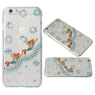 Spritech(TM) Bling Clear Phone Case For Iphone 7 Plus 5.5inch,3D Handmade Crystal White Flower Gold Butterfly... N3