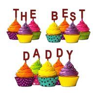 The Best Daddy Cupcake Topper Party Favors Birthday Anniversary Fathers day Solid purple