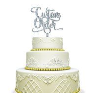 Custom Cake Topper For Weddings and Birthdays Mirrored Gold