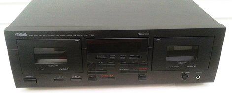 Yamaha KX-W392 Recordable Auto Reverse Dual Cassette Tape Deck with Complete with AV Cables and Online Instruction... N4