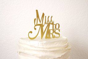 All About Details Gold Miss To Mrs Cake Topper