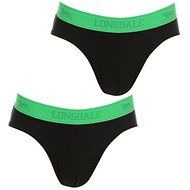 Lonsdale Pack 2 Briefs for Man Famous Brand Europe Oficial BLACK/ FL GREEN (big sizes available) (2XL)