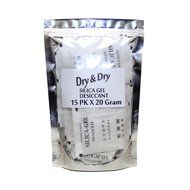 30gm Pack of 20 "Dry&amp;Dry" Silica Gel Packets Desiccant Dehumidifier N5