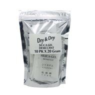30gm Pack of 20 "Dry&amp;Dry" Silica Gel Packets Desiccant Dehumidifier N7