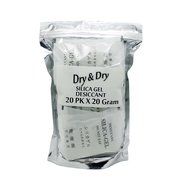 30gm Pack of 20 "Dry&amp;Dry" Silica Gel Packets Desiccant Dehumidifier N8