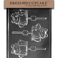 Dress My Cupcake DMCA136 Chocolate Candy Mold, Frog Lollipop