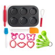 16 Piece Baking Set, the Perfect Next Step From the Easy Bake Oven. Kid Safe Cooking Tools for Cupcakes, Muffins...