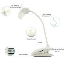 Mystery Portable Mini USB Clip Fan Personal Clip-on / Table Fan with Built-in Rechargeable Battery for Home Office... N5