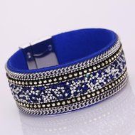 AutumnFall&reg; Women Bohemian Crystal Cowhide Bracelets Wrist Chains (Gray) N9