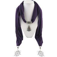AutumnFall Women Girl Pendant Scarf With Tassel Rhinestone Necklace Scarves (U) N24