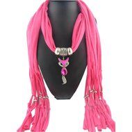 AutumnFall Women Girl Pendant Scarf With Tassel Rhinestone Necklace Scarves (U) N26