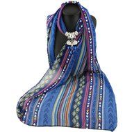 AutumnFall Women Girl Pendant Scarf With Tassel Rhinestone Necklace Scarves (U) N30