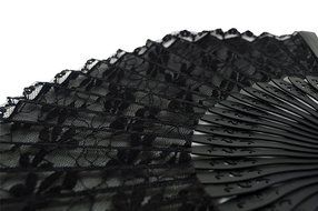 TANG DYNASTY(TM) High Quality Japanese Lace Hand Fan Black Handheld Fan Jhf-192 N4