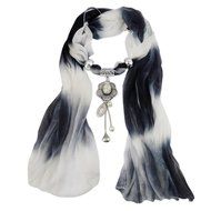 AutumnFall Women Girl Pendant Scarf With Tassel Rhinestone Necklace Scarves (U) N31