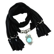 AutumnFall Women Girl Pendant Scarf With Tassel Rhinestone Necklace Scarves (U) N34