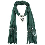 AutumnFall Women Girl Pendant Scarf With Tassel Rhinestone Necklace Scarves (U) N35