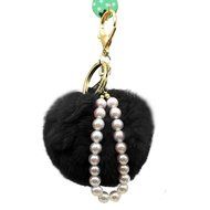 AutumnFall&reg; Imitate Rabbit Fur Ball Pearl Car Keychain Handbag Key Ring (Purple) N8
