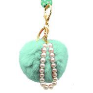 AutumnFall&reg; Imitate Rabbit Fur Ball Pearl Car Keychain Handbag Key Ring (Purple) N9