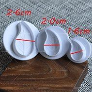 Anyana 3pcs set Leaves Plastic Plunger And Cookie Cutter Cake Mould Tool Kitchen Tool Sugar Paste Baking Mould...