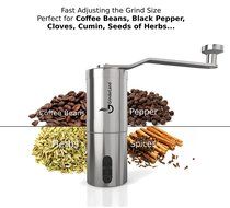 Hand Coffee Grinder with Adjustable Conical Ceramic Burrs | Premium Manual Mill Suitable for Coffee Beans, Herb... N4