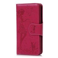 Badalink iPhone 7 Wallet Case (4.7") 9 Card Slots Plastic Mirror Flip Stand Case Embossed Flower Girl PU Leather... N66