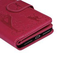Badalink iPhone 7 Wallet Case (4.7") 9 Card Slots Plastic Mirror Flip Stand Case Embossed Flower Girl PU Leather... N67